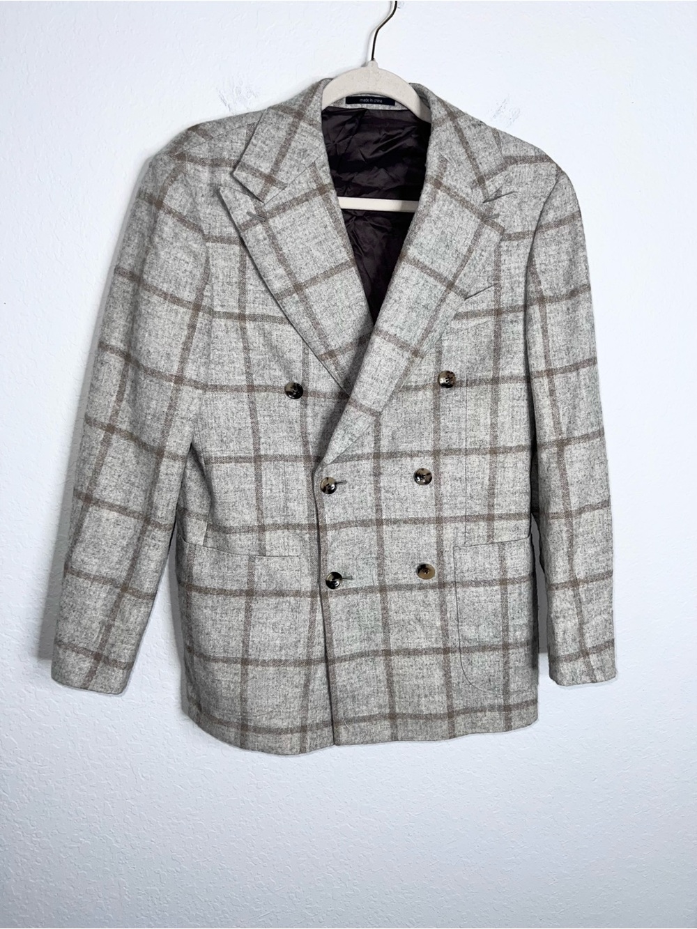 Suitsupply Baby Alpaca Blazer Jacket Men’s 36 Short Wool Gray Plaid RCL